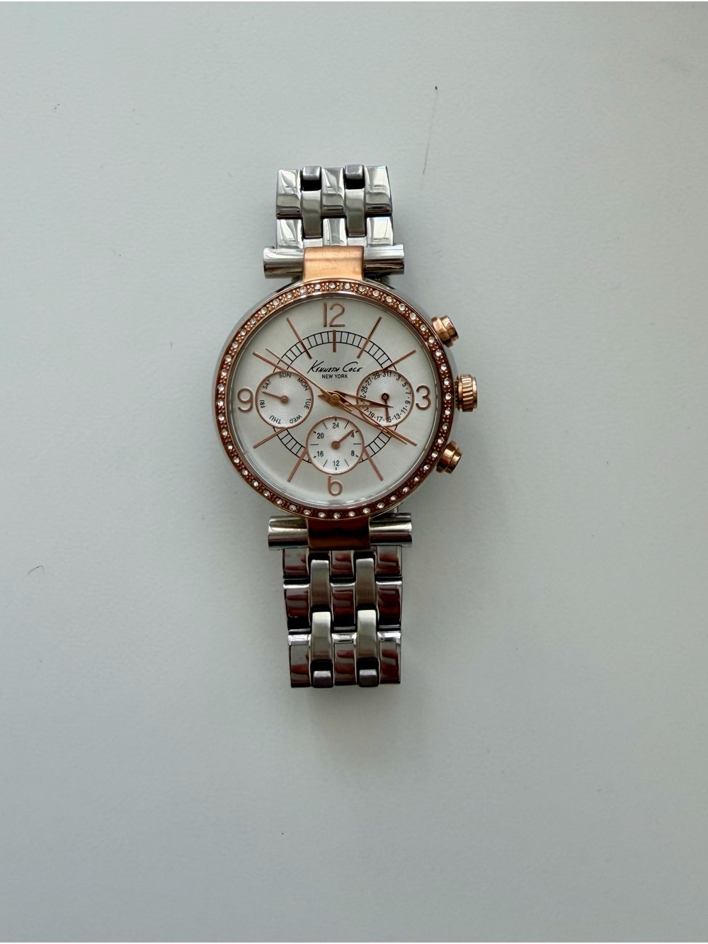 Kenneth Cole Two-Tone Rose Gold and Silver Women's Chronograph Watch
